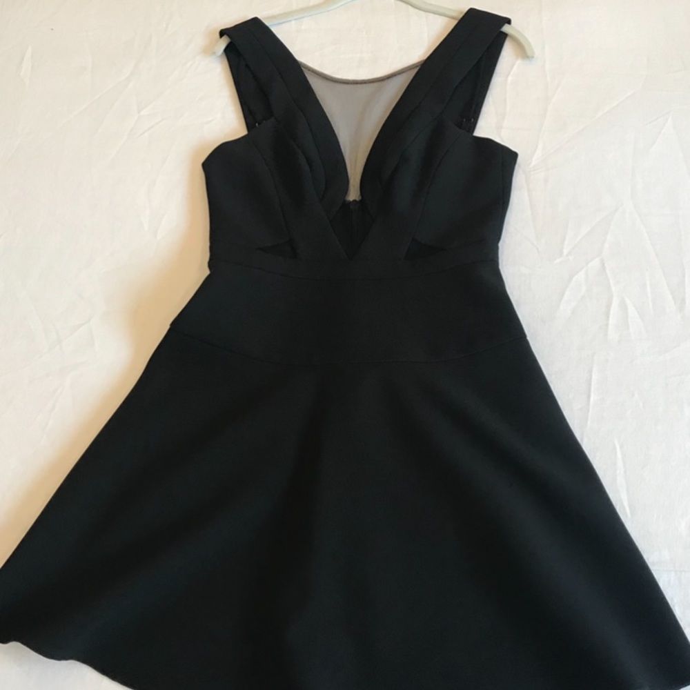 BCBGMAXAZRIA Britney Sheer Cutout Dress in Black